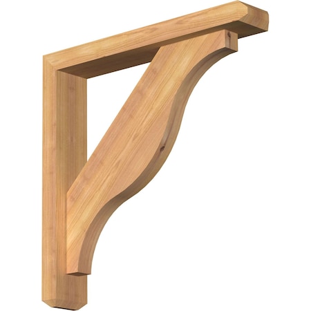Ekena Millwork Funston Craftsman Smooth Bracket w/ Offset Brace, Western Red Cedar, 3 1/2"W x 20"D x 20"H BKT0402X20X20FST04SWR